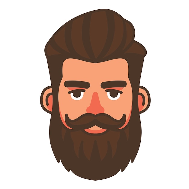 Ilustración de dibujos animados del hombre de barba hipster