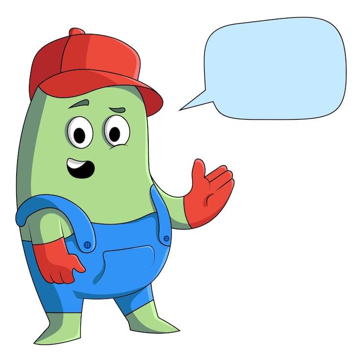 Vector ilustración de dibujos animados del hombre de limpieza dando algunas ideas