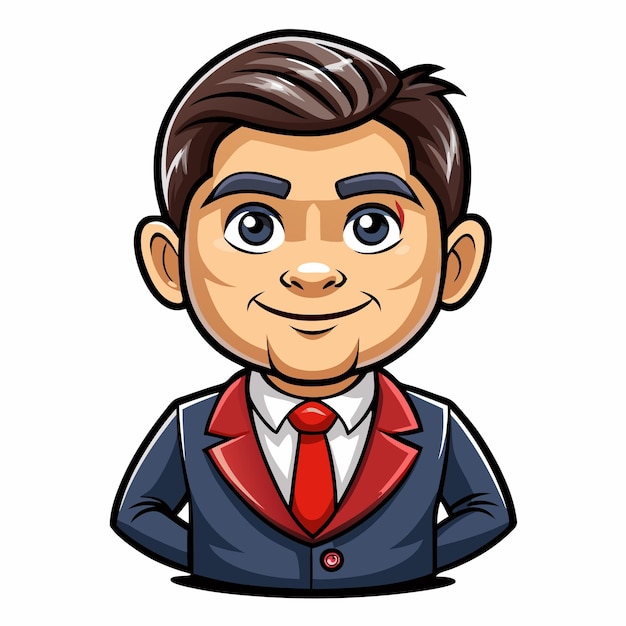 Ilustración de dibujos animados de un hombre sonriente en traje