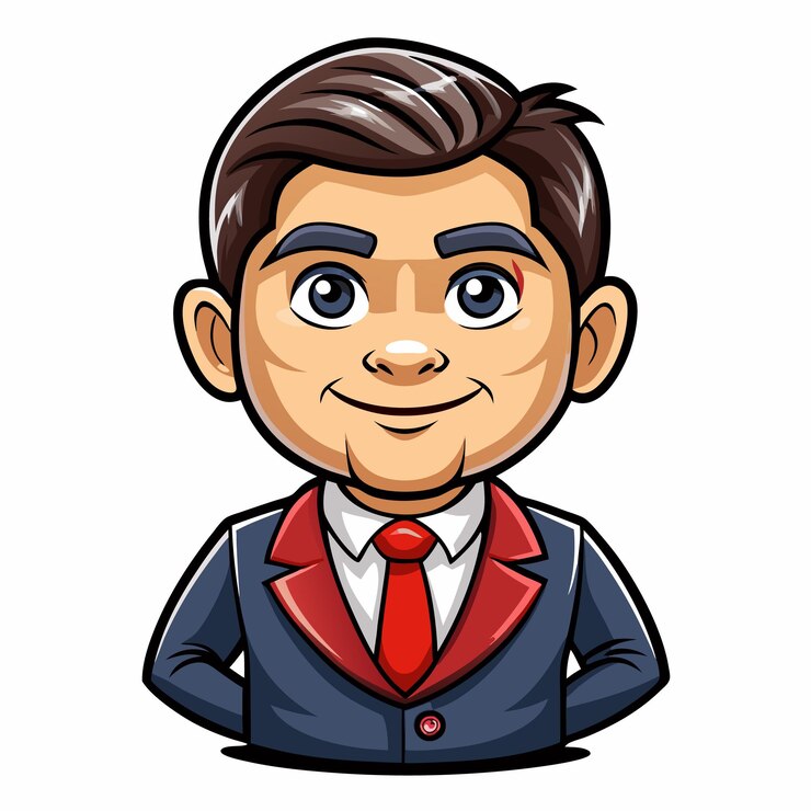 Vector ilustración de dibujos animados de un hombre sonriente en traje