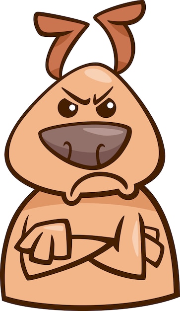 Ilustración de dibujos animados de humor perro enojado | Vector Premium Ilustración de dibujos animados de humor perro enojado | Vector Premium
