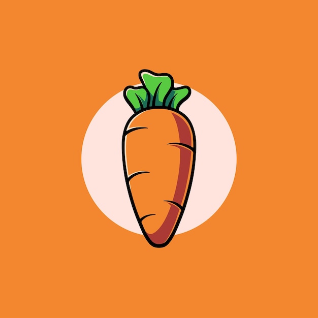 Ilustración de dibujos animados de icono de zanahoria simple