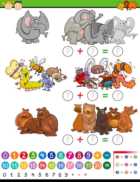 Ilustración de dibujos animados de juego matemático