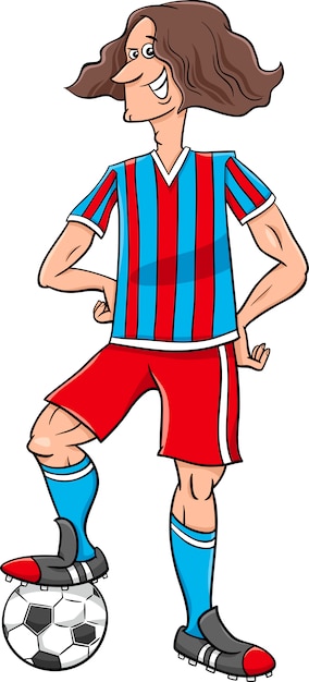 Ilustración de dibujos animados de jugador de fútbol