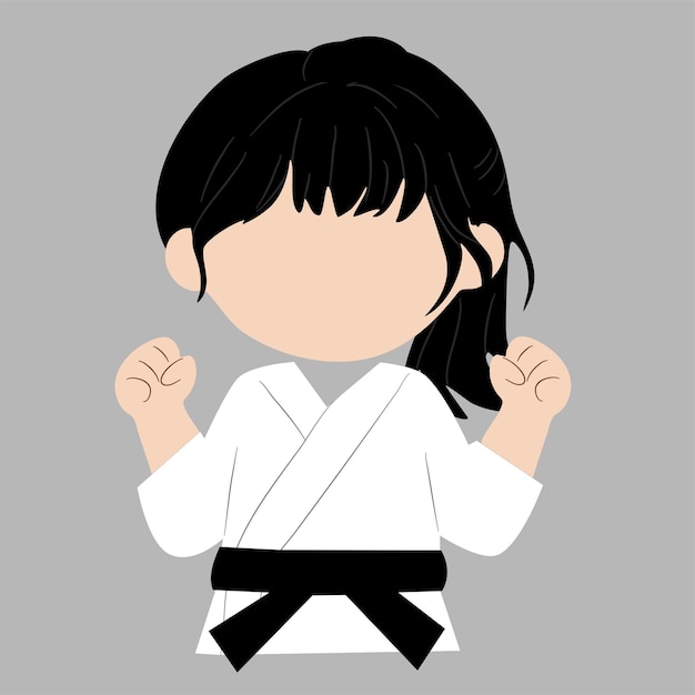 Ilustración de dibujos animados de Karate Girl