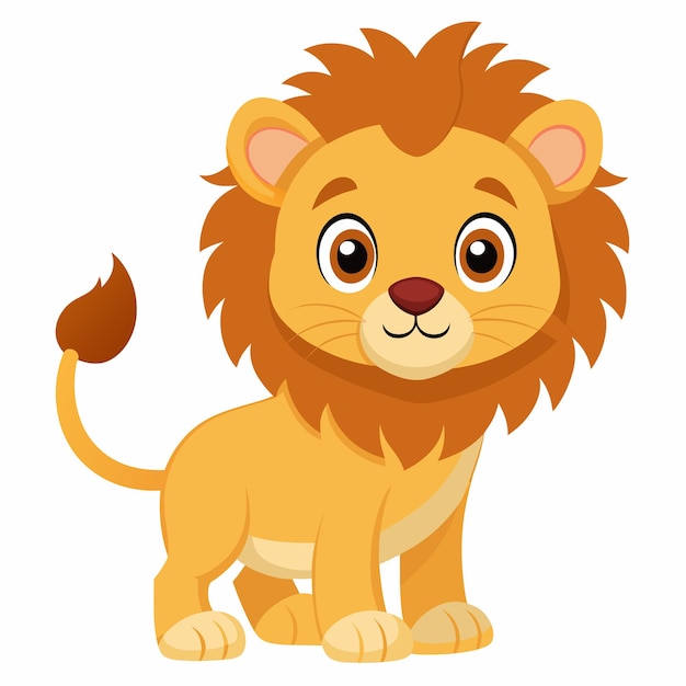 una ilustración de dibujos animados de un león con un león en el frente