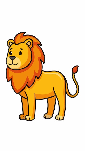 una ilustración de dibujos animados de un león con una melena amarilla