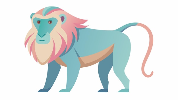 una ilustración de dibujos animados de un león con una melena rosa