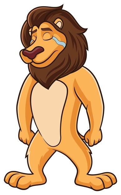Ilustración de dibujos animados de leones que lloran
