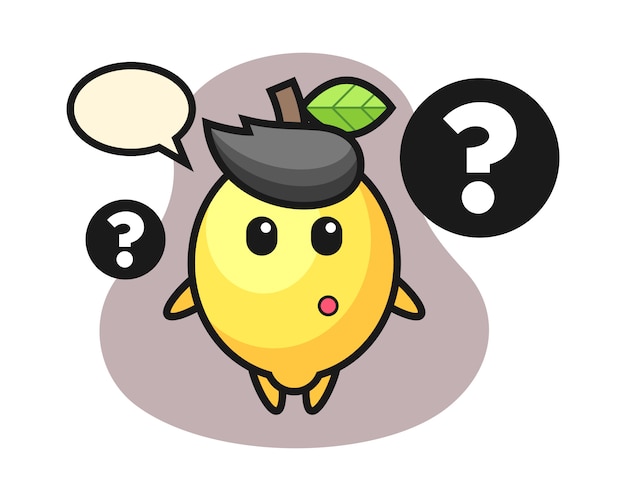 Ilustración de dibujos animados de limón con el signo de interrogación