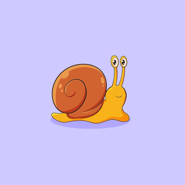 Vector ilustración de dibujos animados lindo caracol