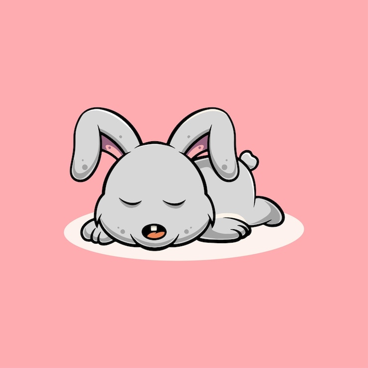 Ilustración de dibujos animados lindo conejo durmiendo