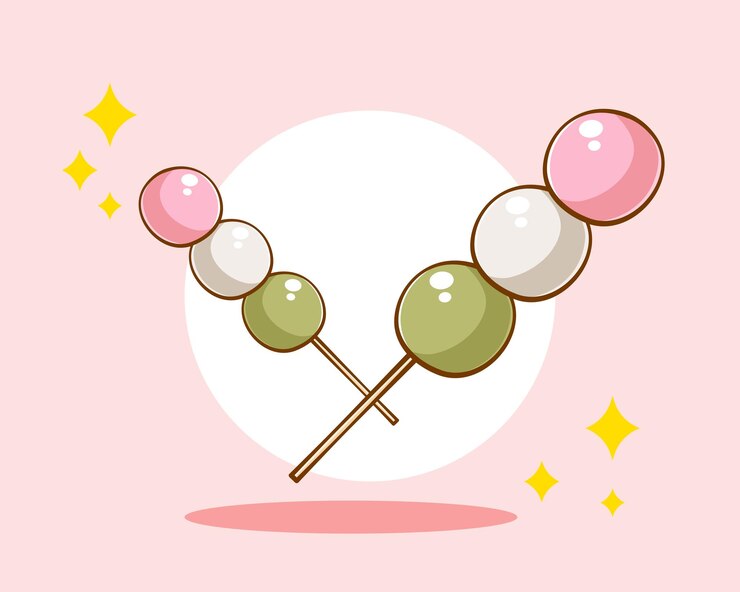 Vector ilustración de dibujos animados lindo dango