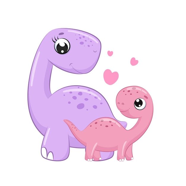 Ilustración de dibujos animados lindo dinosaurio clipart