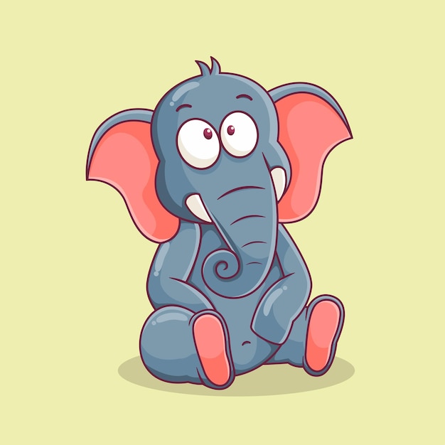 Ilustración de dibujos animados lindo elefante
