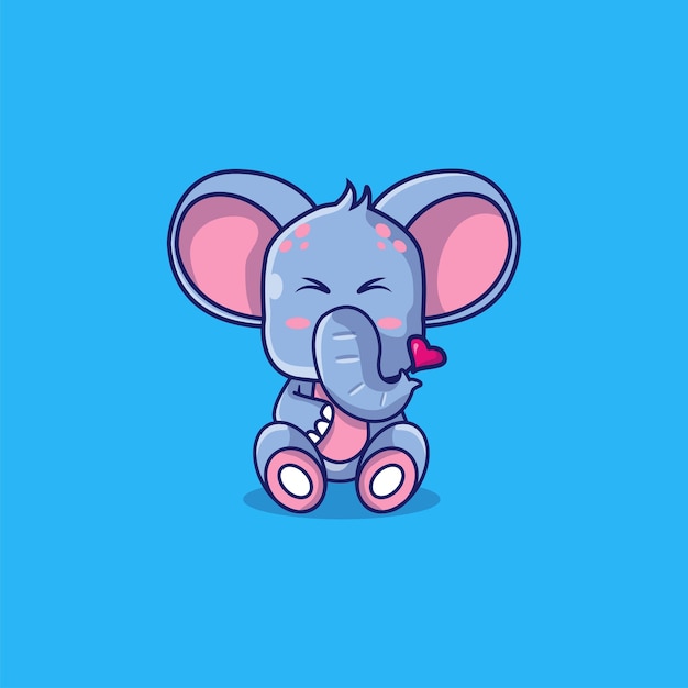 Ilustración de dibujos animados lindo elefante