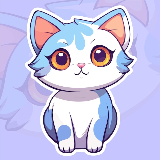 Vector ilustración de dibujos animados lindo gato sentado