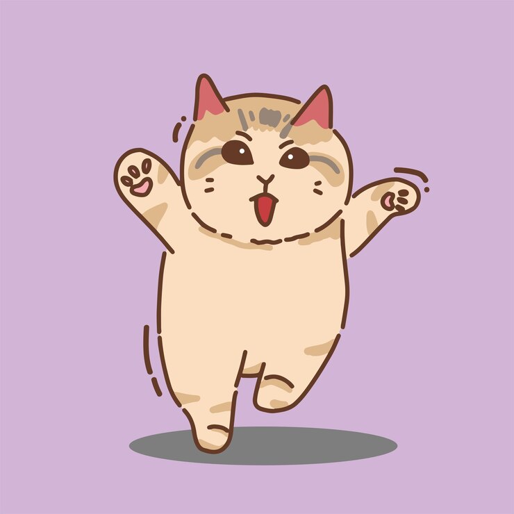 Ilustración de dibujos animados lindo gato de vector libre