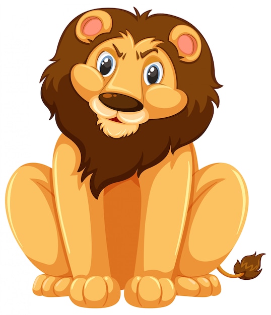 Ilustración de dibujos animados lindo león