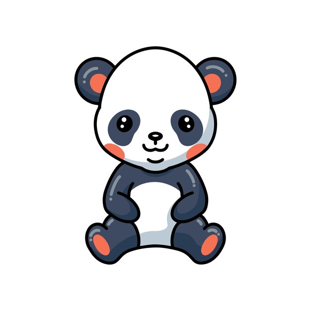 ilustración de dibujos animados lindo niña panda sosteniendo flores