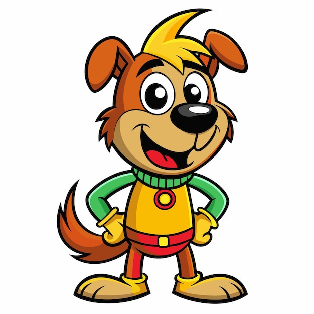 Ilustración de dibujos animados de un lindo perro o cachorro