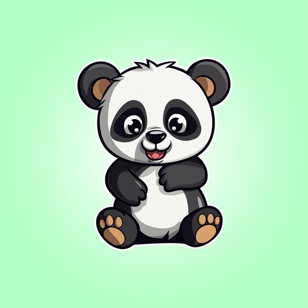Ilustración de dibujos animados lindo vector panda