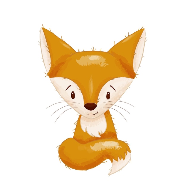 Ilustración de dibujos animados lindo zorro.