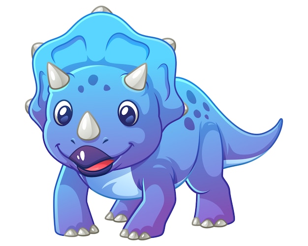 Ilustración de dibujos animados de Little Triceratops