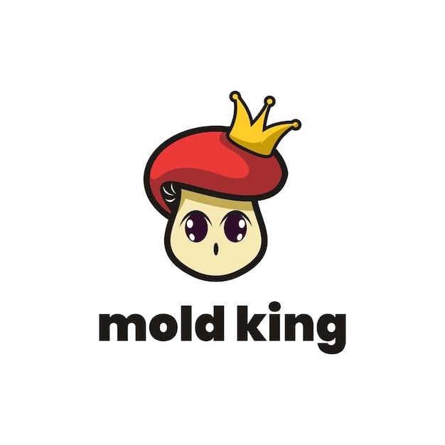 Ilustración de dibujos animados de logo de rey de molde