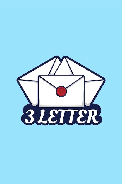 Ilustración de dibujos animados de logo de tres letras