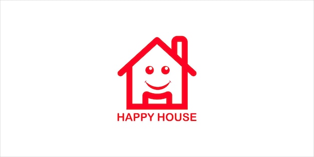 Ilustración de dibujos animados de un logotipo de estilo minimalista de una casa