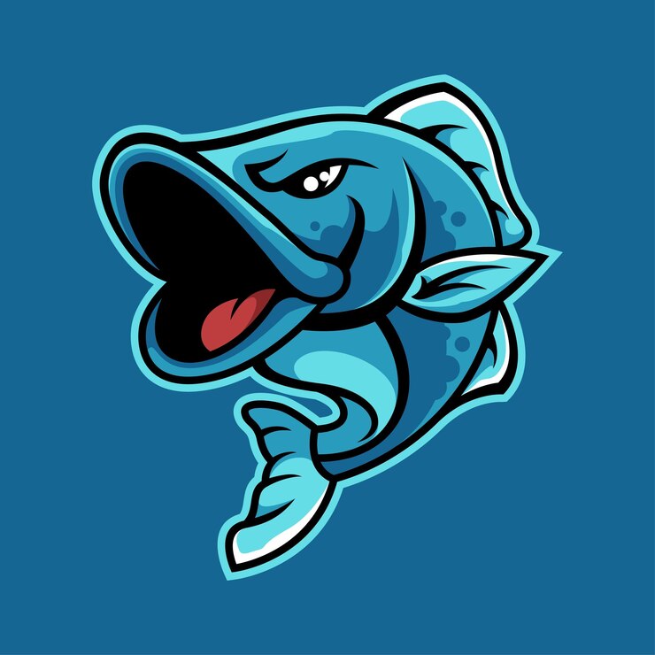 Vector ilustración de dibujos animados del logotipo de la mascota de los peces saltadores
