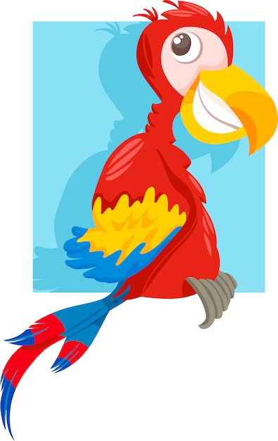 Ilustración de dibujos animados de loro guacamayo