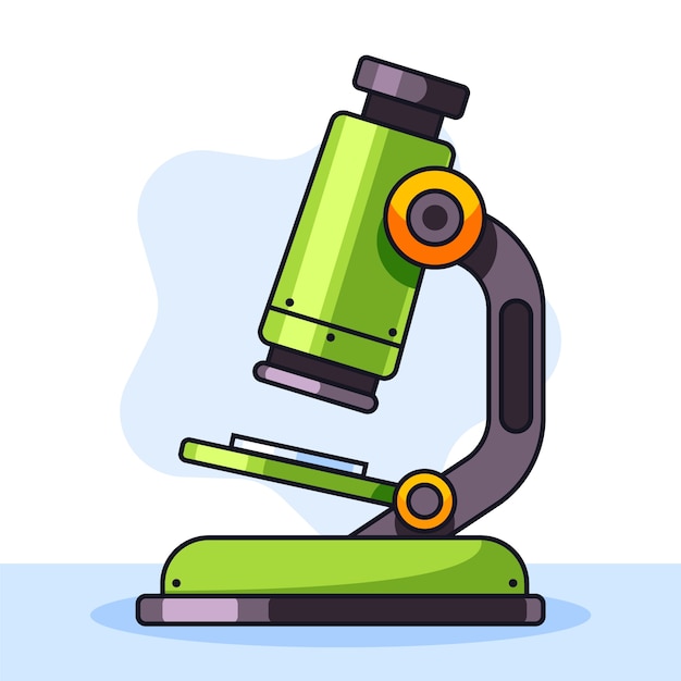 Ilustración de dibujos animados de microscopio dibujados a mano