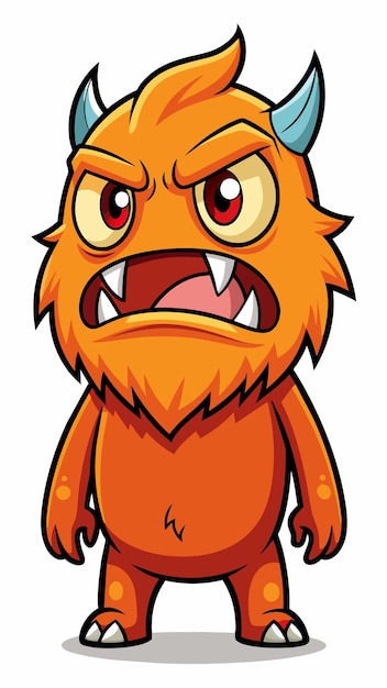 una ilustración de dibujos animados de un monstruo con una cara roja
