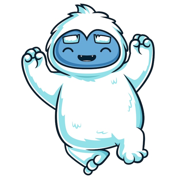 Vector ilustración de dibujos animados del monstruo yeti