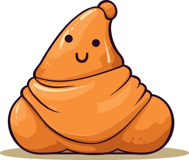 una ilustración de dibujos animados de un muffin con una cara en él