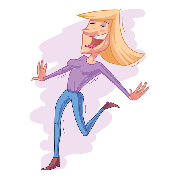 Ilustración de dibujos animados de mujer bailando