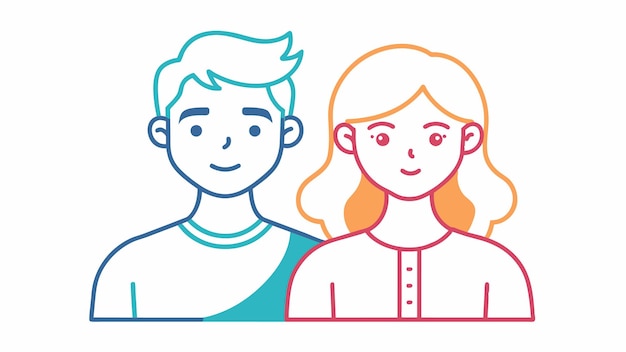 una ilustración de dibujos animados de un niño y una niña