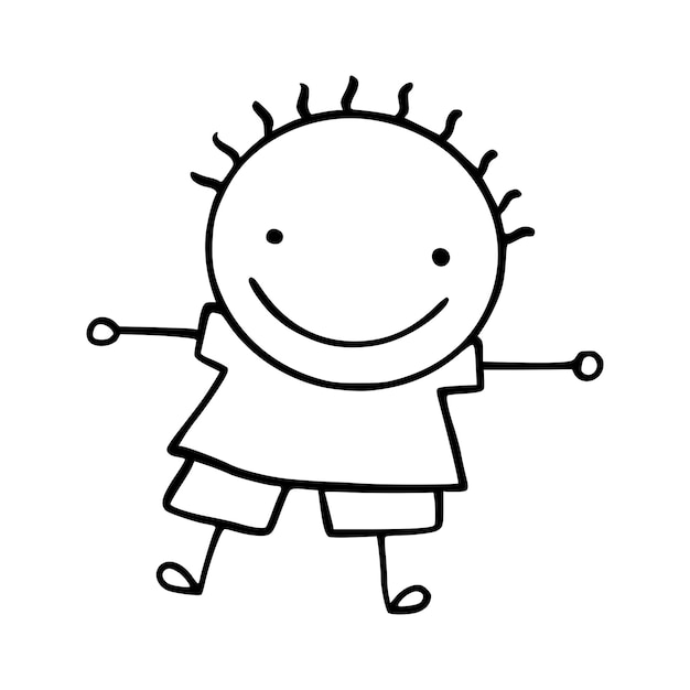 Ilustración de dibujos animados de niños felices
