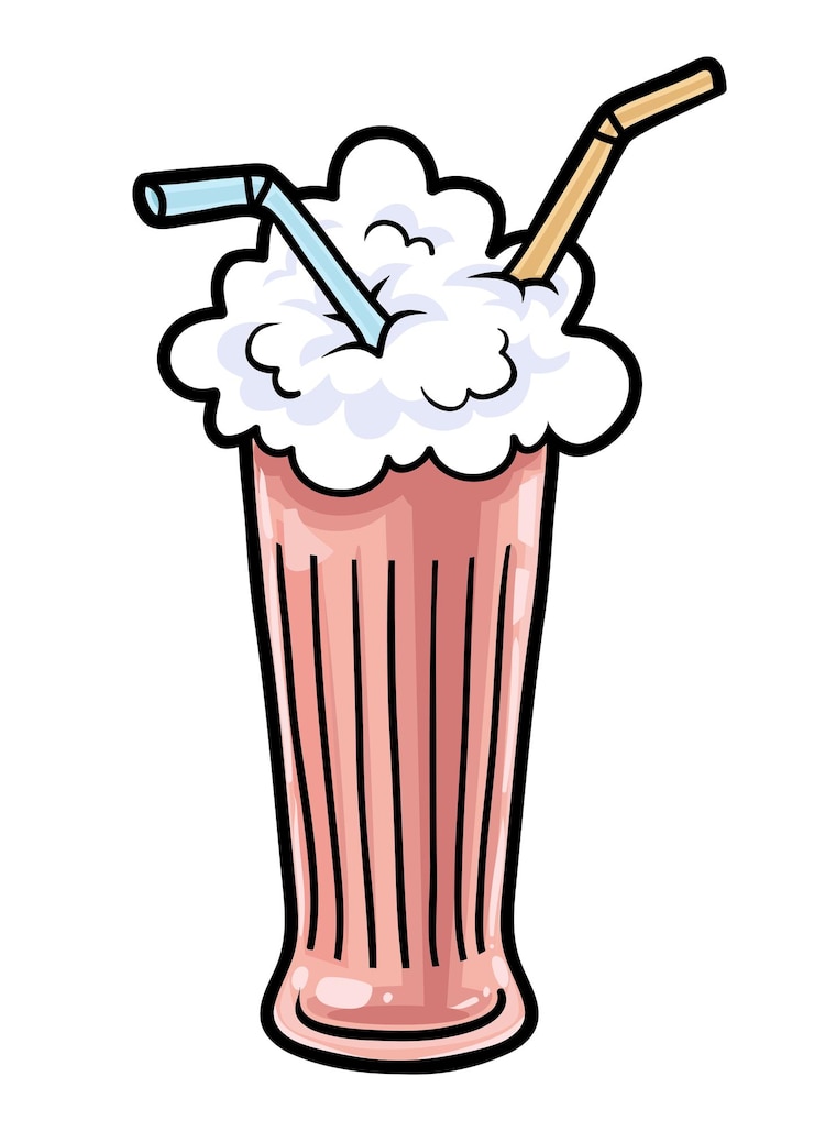 Vector ilustración de dibujos animados para niños milkshake
