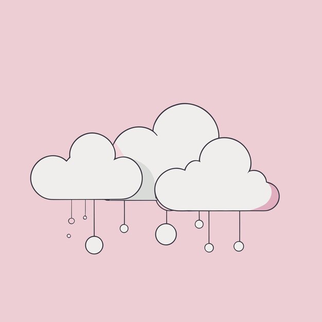 Ilustración de dibujos animados en nube diseño vectorial plano