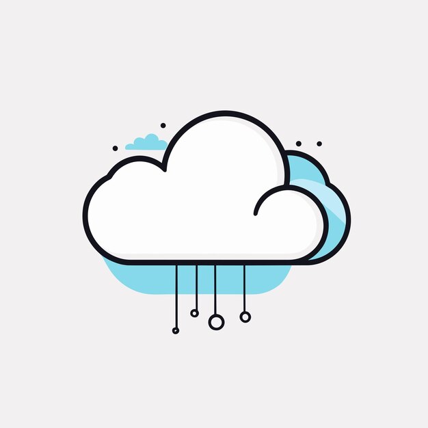 Ilustración de dibujos animados en nube diseño vectorial plano
