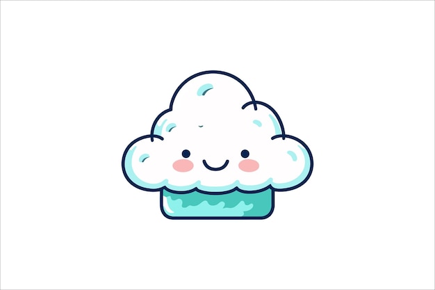 Ilustración de dibujos animados de nubes Vector de sublimación de mascota