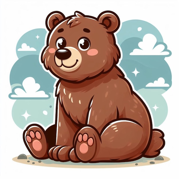 Vector ilustración de dibujos animados del oso pardo vectorial