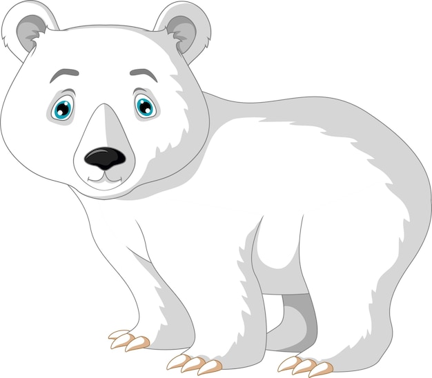 ilustración de dibujos animados de oso polar posando