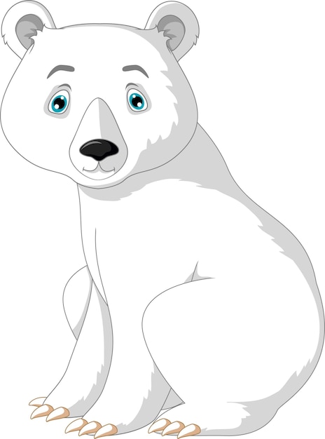 ilustración de dibujos animados de oso polar posando