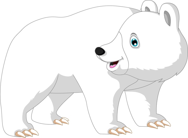 ilustración de dibujos animados de oso polar posando