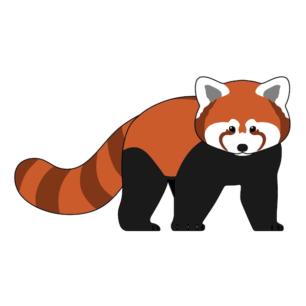 Ilustración de dibujos animados de panda rojo