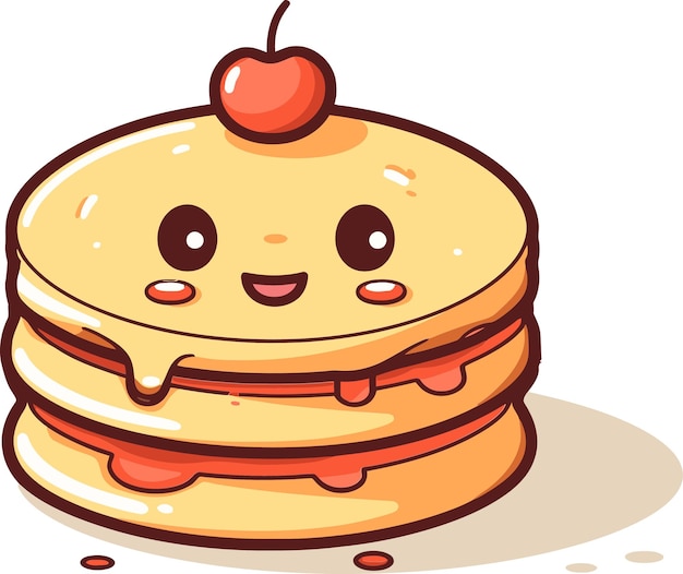 una ilustración de dibujos animados de panqueques con una cara en él